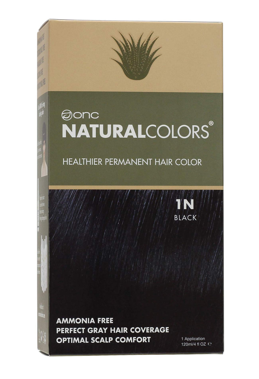 (1N Black) 4 fl. oz. (120 mL) Heat Activated Healthier Permanent Hair Dye with Certified Organic Ingredients, Ammonia Free, Vegan Friendly, 100% Gray Coverage