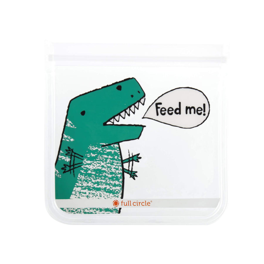 Ziptuck Reusable Multi-Use Leak Food-Safe Storage, BPA-Free, Set of 2 Sandwich Bags, Dinosaur