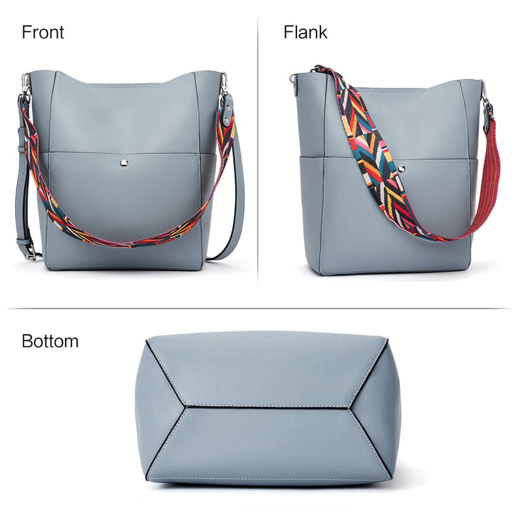 Handbags for Women Leather Hobo Bags Designer Shoulder Bucket Crossbody PurseBlue