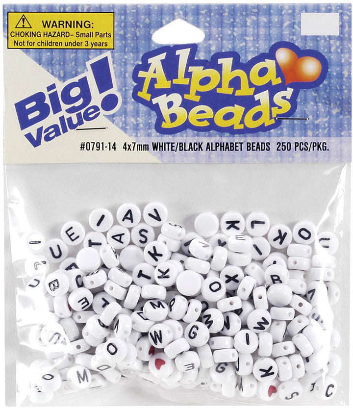 ALPHA BEADS 7mm Rnd (250 Piece), White