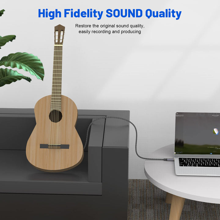 6.35mm Male to 3.5mm Male TRS Stereo Audio Cable 3.28FT/1Meter with Zinc Alloy Housing and Nylon Braid Compatible for iPod Laptop Home Theater Devices Amplifiers and More