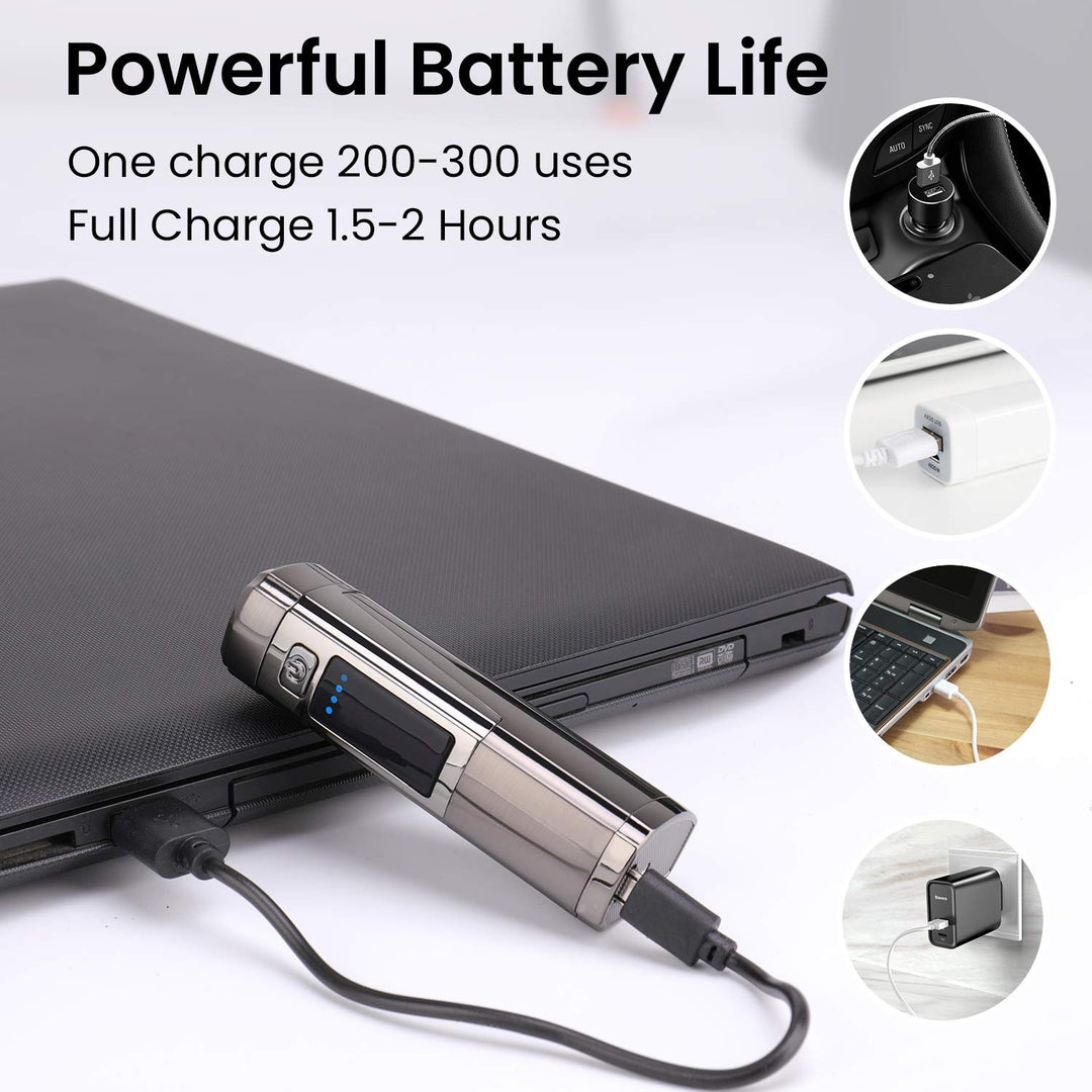 Triple Arc Lighter Plasma Lighter Windproof Lighter Rechargeable Electric Lighter Survival Lighter with LED Battery Indicator for Fire Outdoors Adventure Camping Hiking