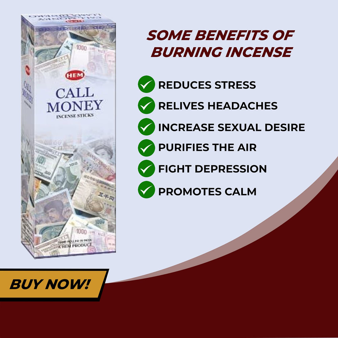 Call Money Hexa Incense Stick, 6packs X 20 Sticks= 120 Sticks