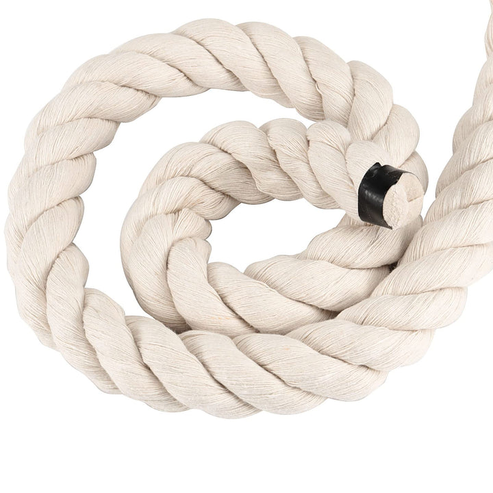 1 Inch x 50 Feet Natural Twisted Cotton Rope, Natural Thick Soft Rope, Cotton Craft Rope for Sports Tug of War, Outdoor Sports, Wedding, Home Decoration, Beige