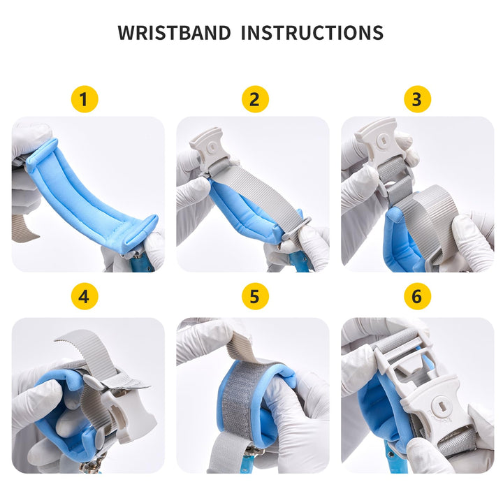 Reflective Anti Lost Wrist Link, Toddler Safety Leash with Key Lock, Safety Wrist Leash for Toddlers, Babies &amp; Kids 8.2 Feet (Blue-2)