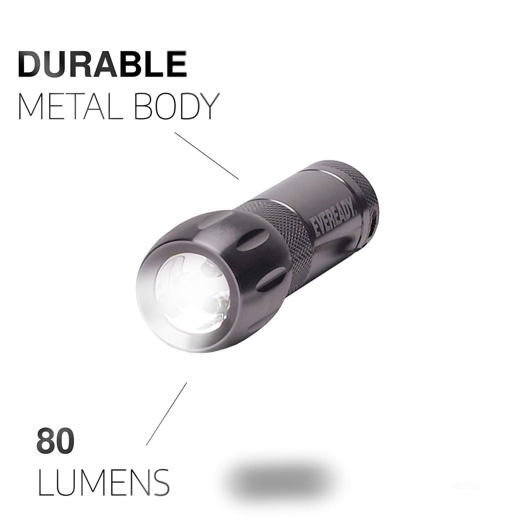 Eveready Compact LED Metal Flashlight Water Resistant, 