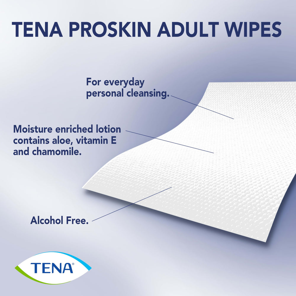 TENA ProSkin Ultra Adult Wipes, 288 Count (6 Packs of 4
