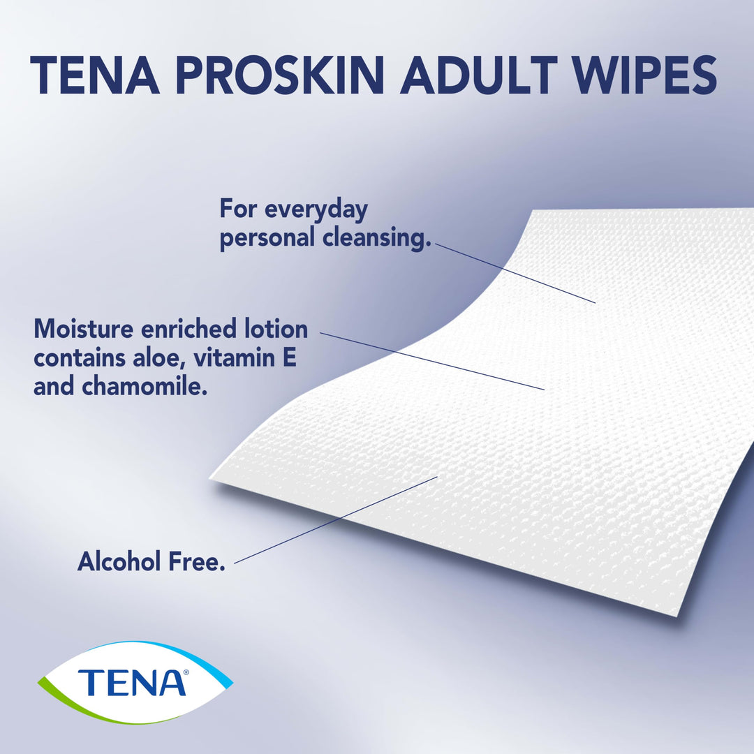 TENA ProSkin Ultra Adult Wipes, 288 Count (6 Packs of 4