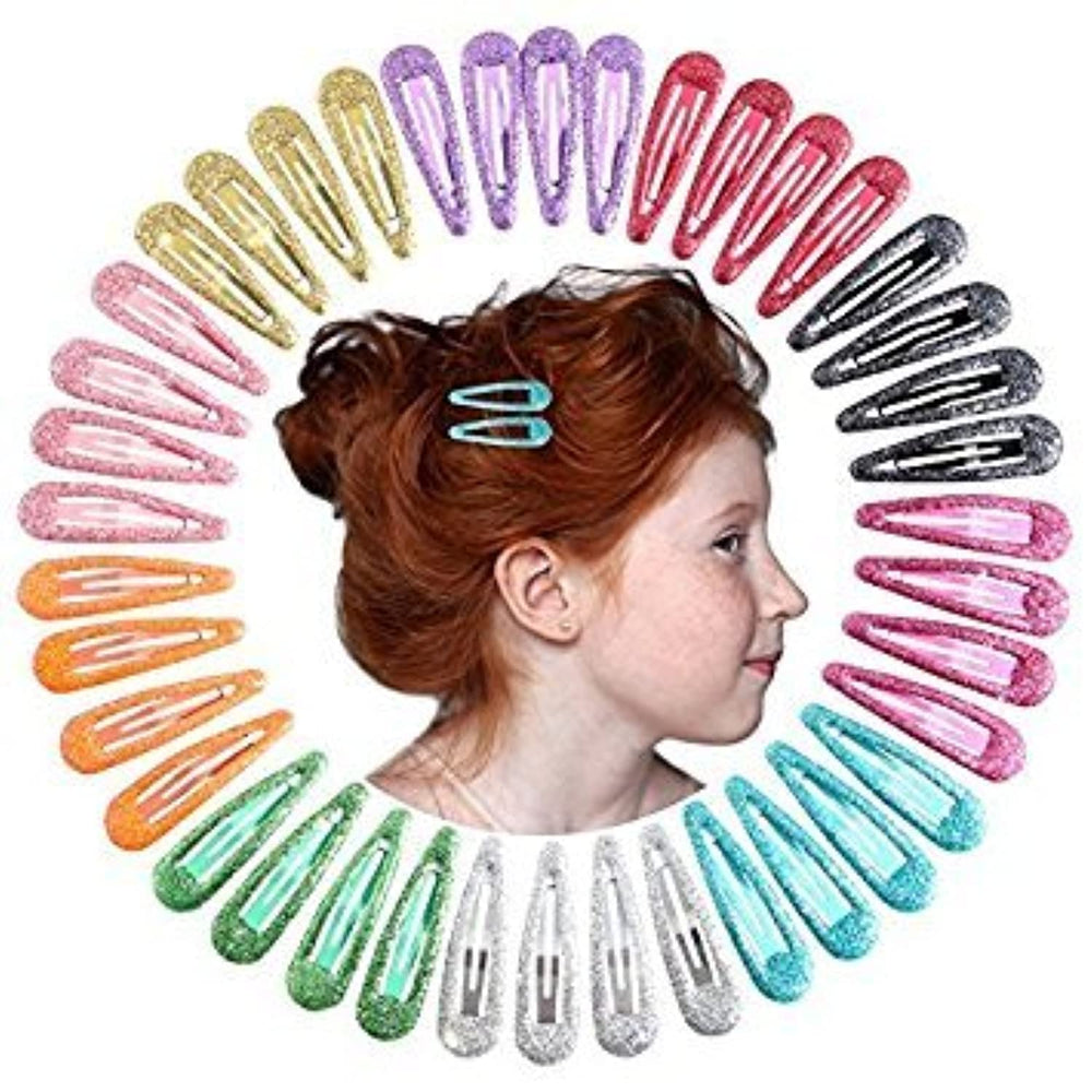 Snap Hair Clips 40pcs 2 No Slip Glitter Hair Clip Metal Hair Barrettes for Baby Girls Toddlers
