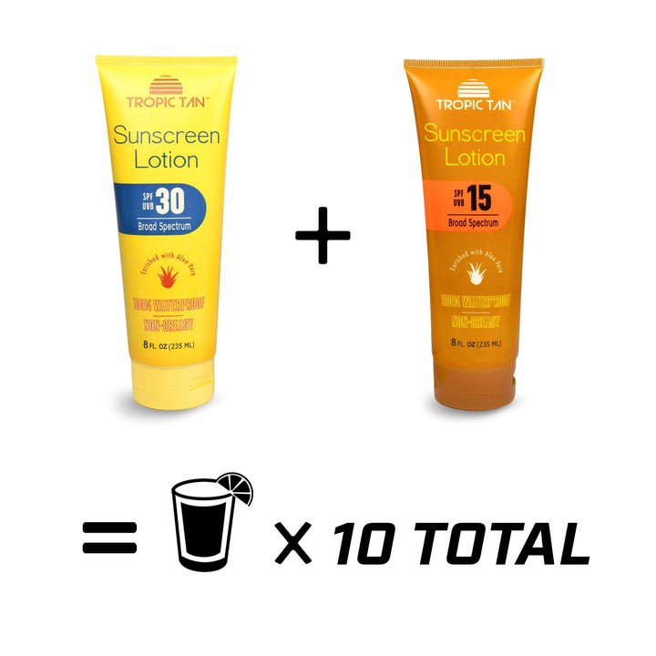 Sunscreen Flask 2 Pack (16 oz Total) - Hidden Alcohol Travel Flasks - 2 Secret Liquor Containers for Beaches, Cruises, and Sports Events