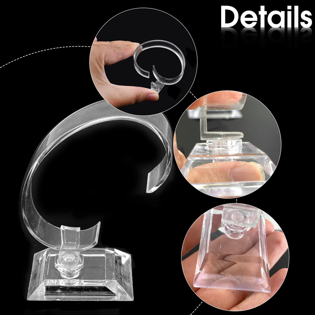 Watch Display Stand, 10pieces Jewelry Bracelet Display Stands, Removable Acrylic Watch Display Holder, for Home, Store Usage, Retail Shop Showcase, transparent