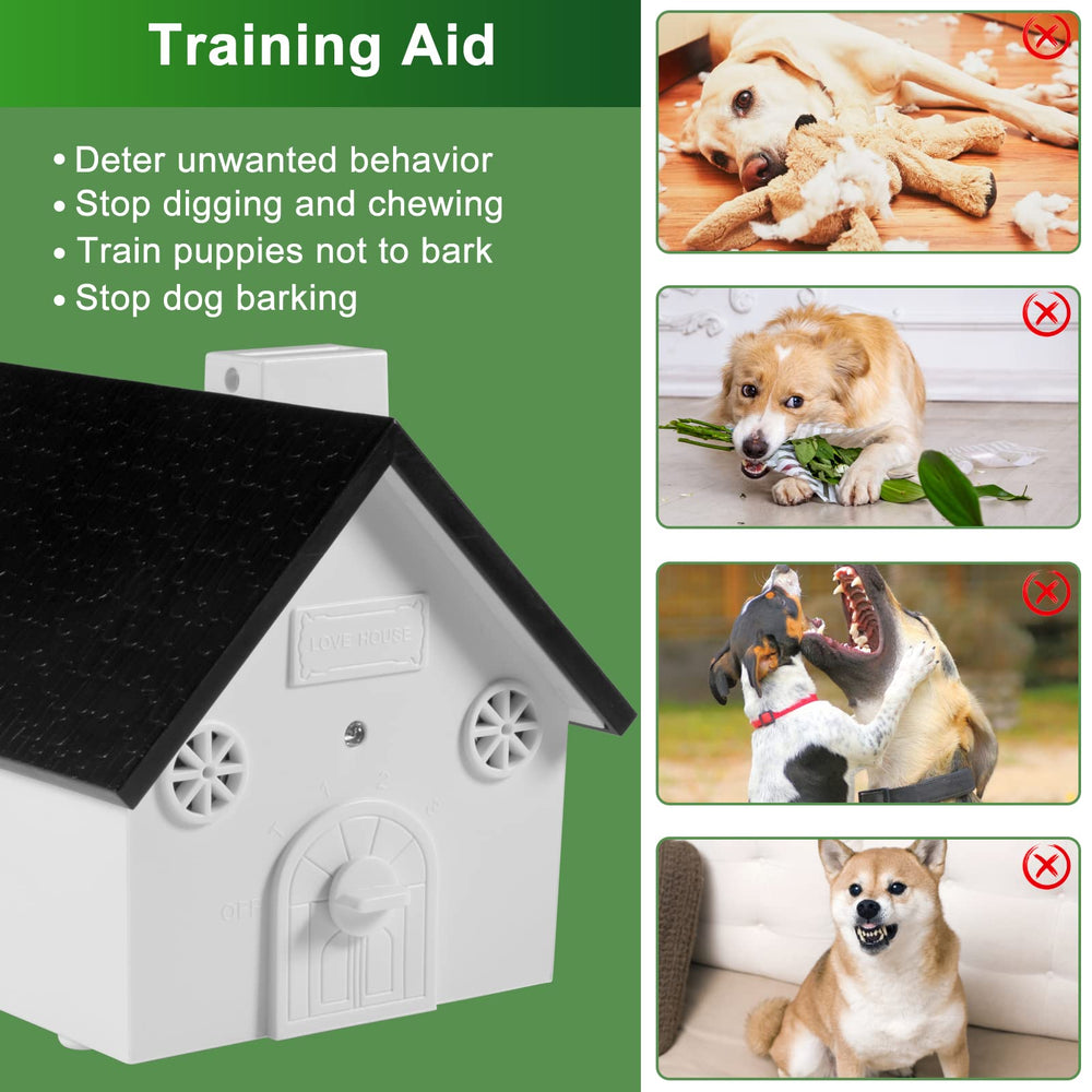 Metsoo Dog Barking Control Devices, Ultrasonic Bark Deterrent with 4 Models, Stop Device Training Up to 50 Ft Range, Anti Outdoor Weatherproof Birdhouse 2022White CSB12