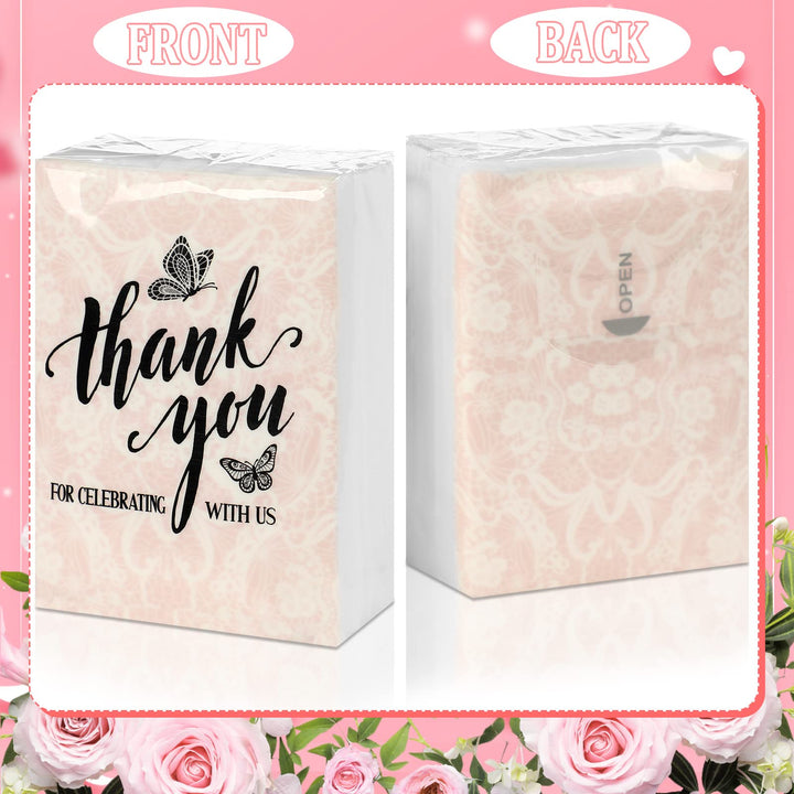 100 Pcs Travel Tissue Packs Small Personal Facial Tissues Eucalyptus Leave Pocket Tissues Cute Individual Facial Tissue Packs for Wedding Party Favors