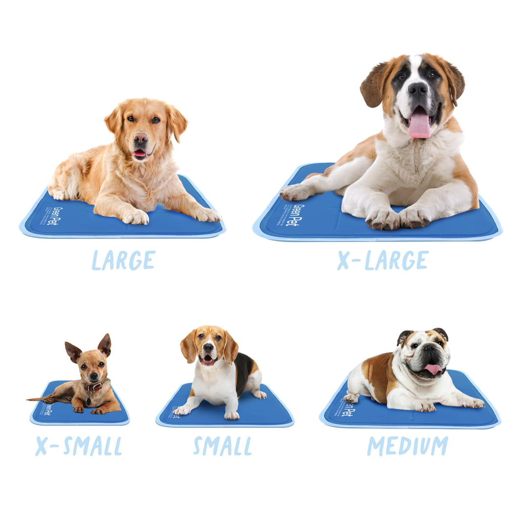 Cool Pet Pad - Extra Large, Blue - Self-Cooling, Pressure Activated Mat for Dogs &amp; Cats from 80+ lbs - Non-Toxic Gel, No Water Needed