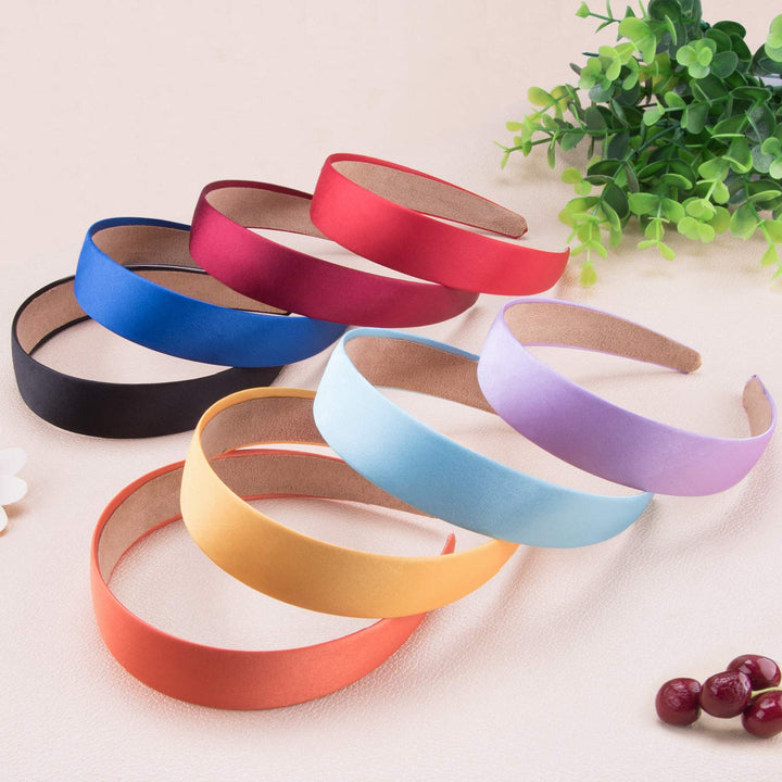 SIQUK 24 Pieces Satin Headbands 1 Inch Wide Headband Co