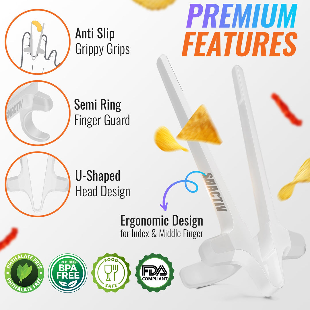 PRO Finger Chopsticks for Gamers - As Seen on Shark Tank! The Official Snacking Tool of the Future - Enjoy Snacks and Chips with Ease - Innovative Gaming Snacking Solution - Snack Chopsticks