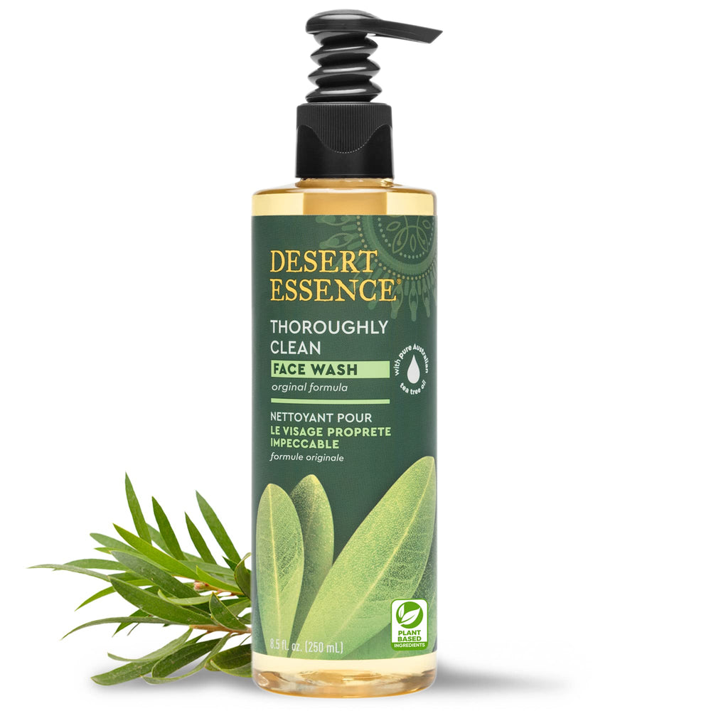 Thoroughly Clean Face Wash - Original - 8.5 Fl Oz - Tea Tree Oil - For Soft Radiant Skin - Gentle Cleanser - Extracts Of Goldenseal, Awapuhi, & Chamomile Essential Oils
