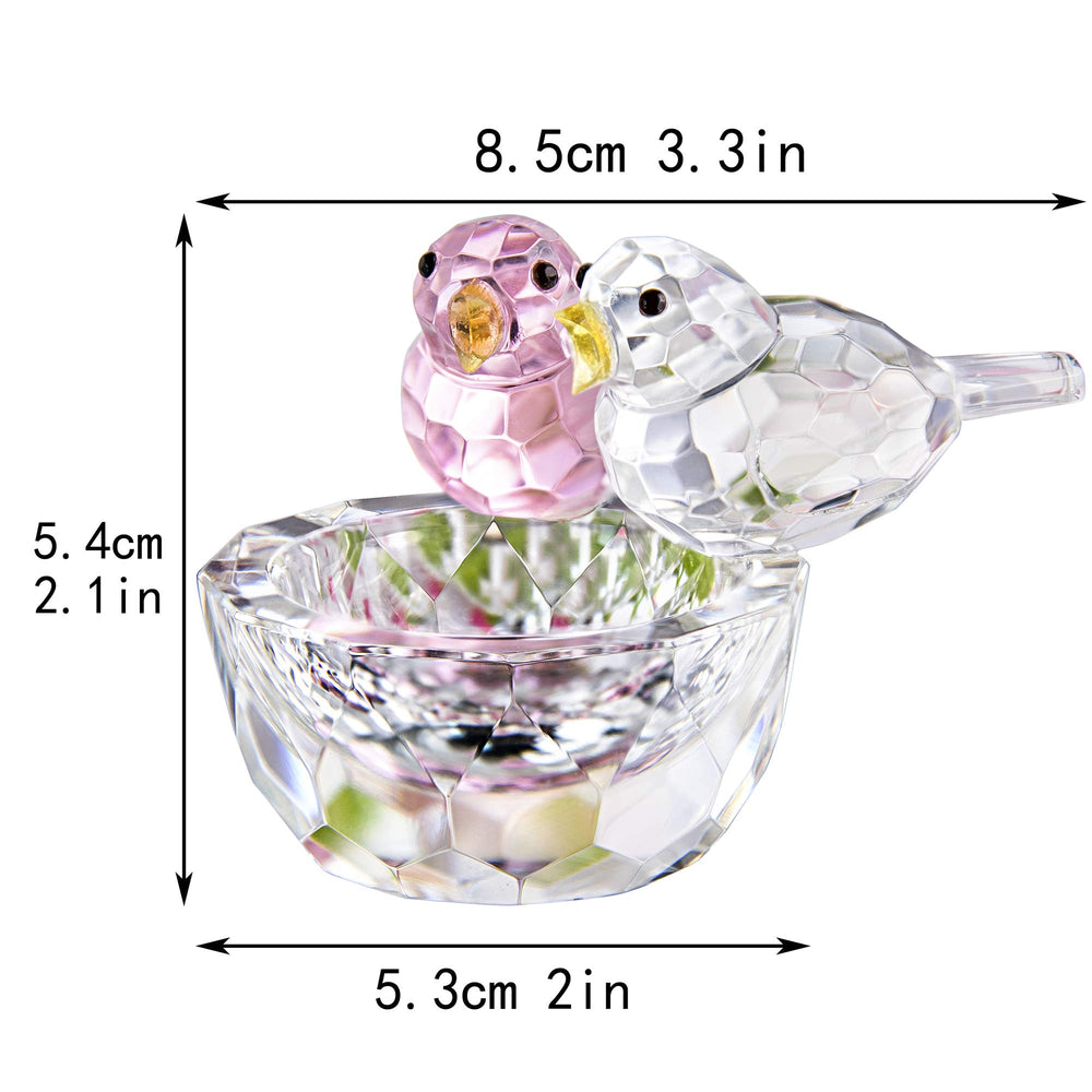 HDCRYSTALGIFTS Crystal Bird Figurine Collectible Art Gl