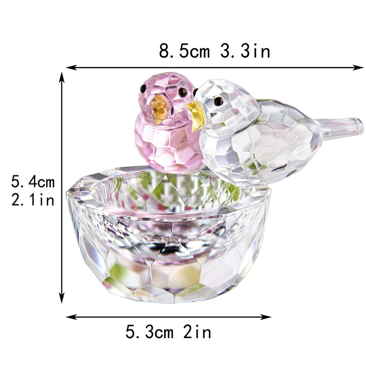 HDCRYSTALGIFTS Crystal Bird Figurine Collectible Art Gl