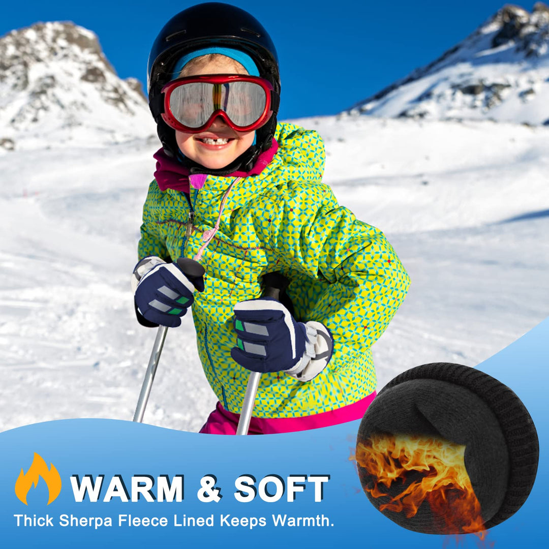 Kids Snow Gloves Waterproof,Kids Winter Gloves for Skiing,Snow Gloves for Toddler Boys Girls 1-5Years Old