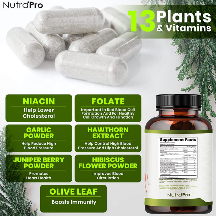 Heart Health Blood Pressure Support Supplement - Support Blood Pressure &amp; Healthy Circularity Naturally with Hawthorn Berry &amp; Hibiscus.Vitamins Pills for Healthy Hypertension (BP) &amp; Healthy Heart.