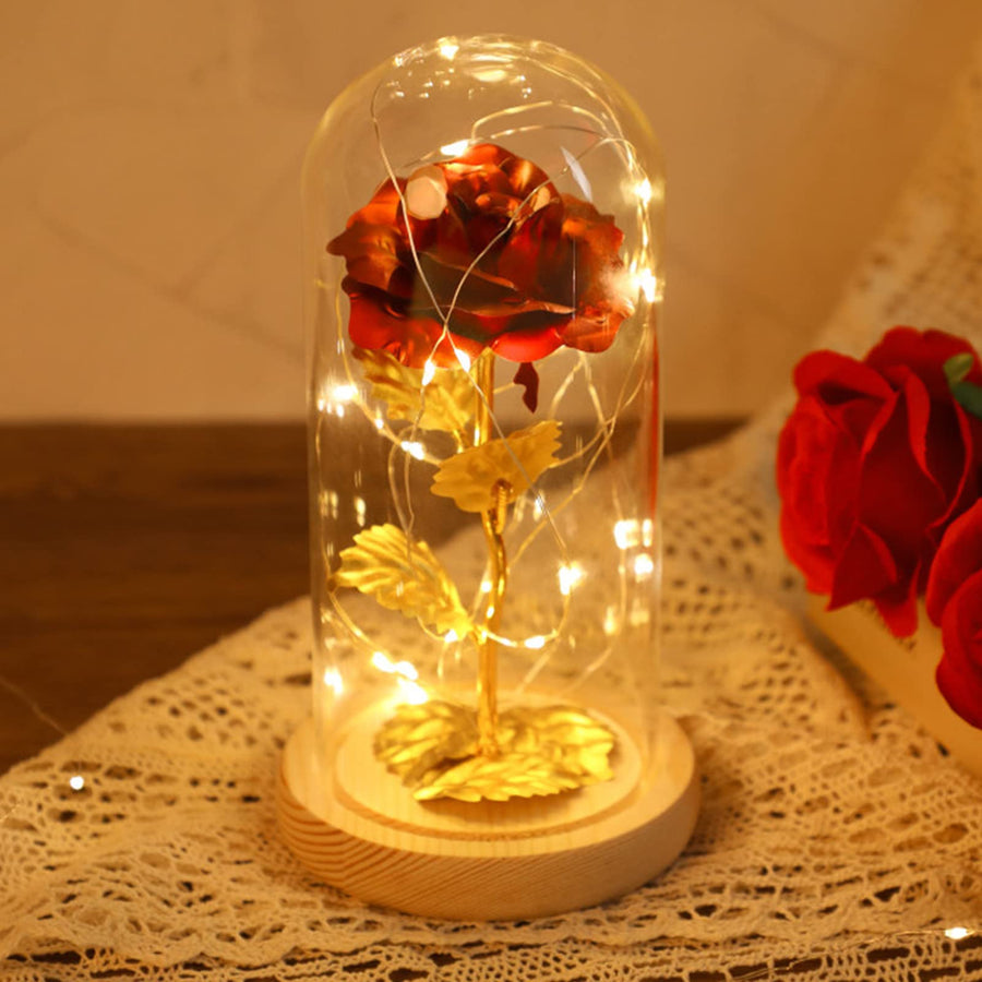 for Women, Birthday Gifts for Women Girlfriend, Colorful Artificial Flower Galaxy Rose in Glass Dome with LED Light for Mom Wife Grandma on Anniversary, hristmas, Valentine's Day