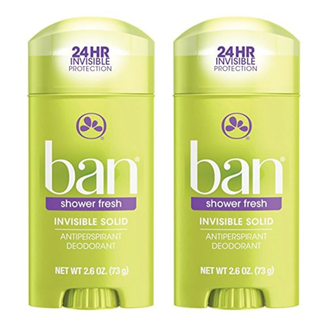 Ban Deodorant 2.6oz Invisible Solid Shower Fresh (2 Pack)