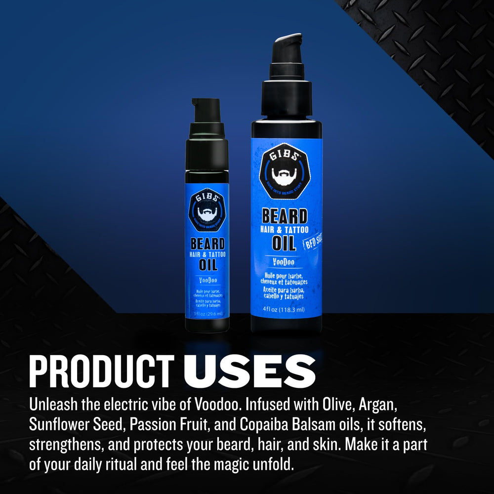 Gibs Beard Oil, Voodoo Prince, Best Beard & Other Hair Oil - All Natural Olive and Argan Oil