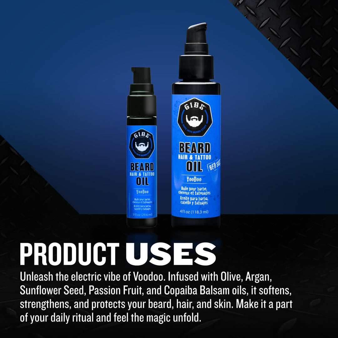 Gibs Beard Oil, Voodoo Prince, Best Beard &amp; Other Hair Oil - All Natural Olive and Argan Oil