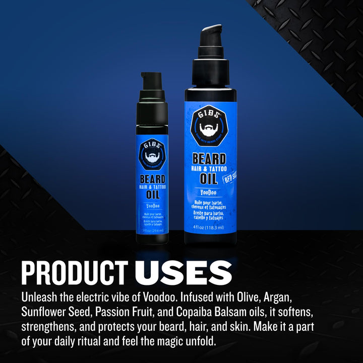 Gibs Beard Oil, Voodoo Prince, Best Beard &amp; Other Hair Oil - All Natural Olive and Argan Oil