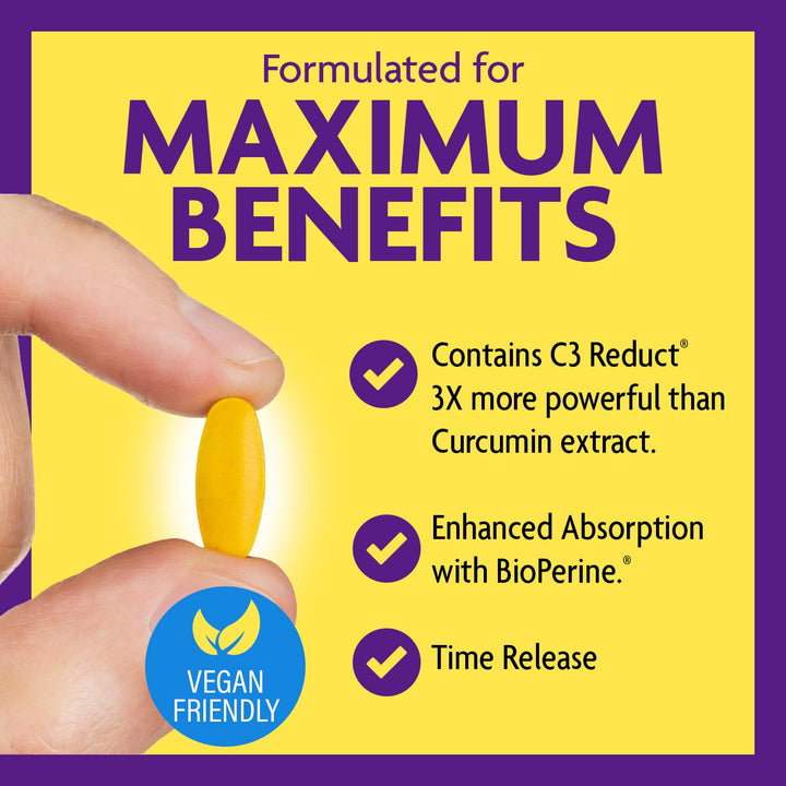 Turmeric Curcumin with Black Pepper Extract - High Absorption Tumeric and Curcumin Supplements with BioPerine, C3 Reduct &amp; Curcumin C3 Complex, Time Release Turmeric Supplement - 100 ct