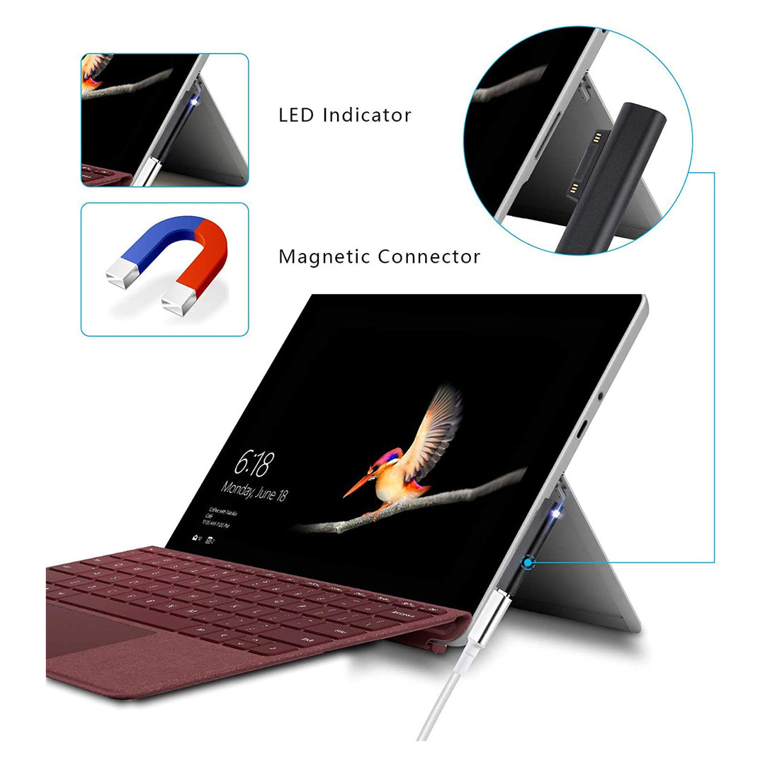 [Upgrade] 15V 3A Surface Connect to USB-C Charging Adapter, Compatible for Microsoft Surface Pro 7/6/5/4/3, Surface Laptop/Go/Book [1 Pcs Only]