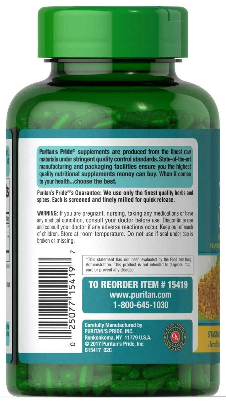 Puritan&#39;s Pride Turmeric Curcumin 500mg, Standa