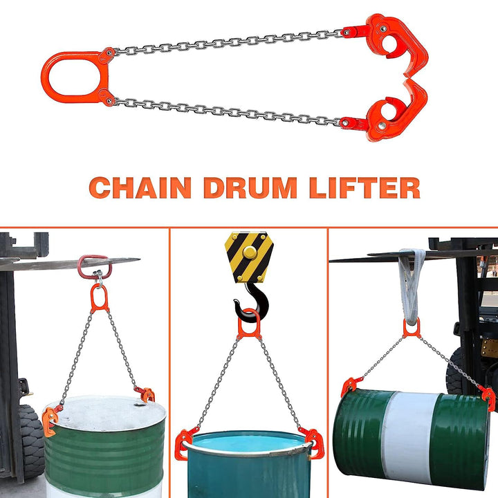 Chain Drum Lifter, 2200 Lbs 1Ton Capacity Galvanized G8