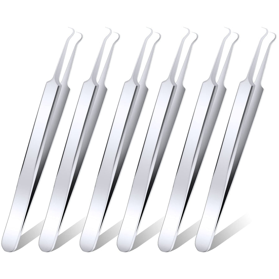ANCIRS 6 Pack Acne Pimple Blackhead Remover Tweezers, S
