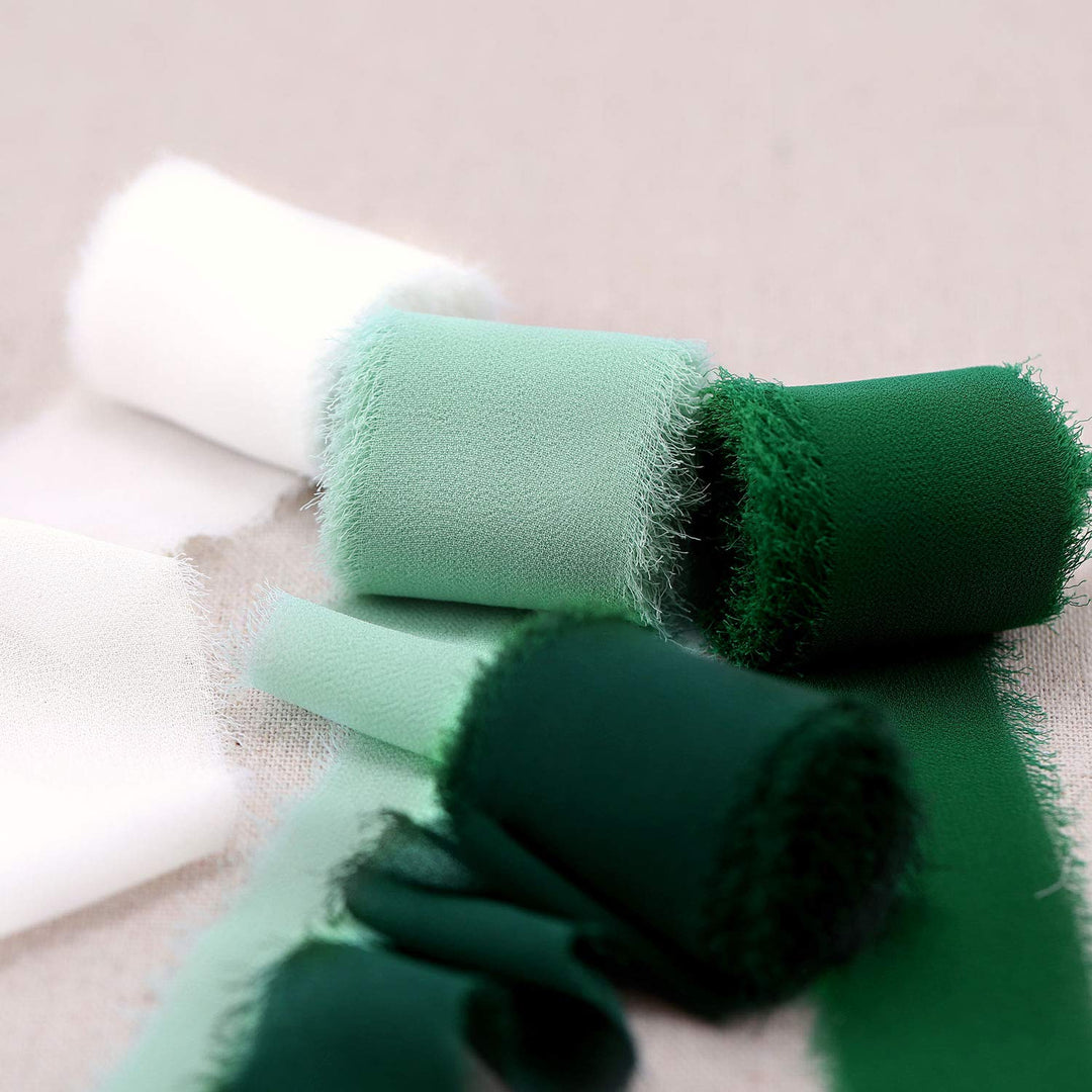 DreamBuilt Handmade Fringe Chiffon Silk-Like Ribbon 1.5
