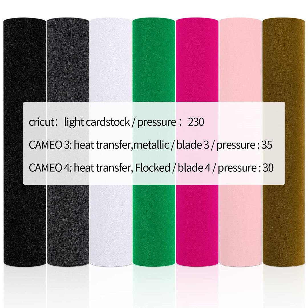 Flock Vinyl,Puff Heat Transfer Vinyl Black Iron on Vinyl for CRI - 9.8 inches x 6 Feet HTV Vinyl Roll for Vinyl Cutter,DIY T-Shirt and Other Fabric