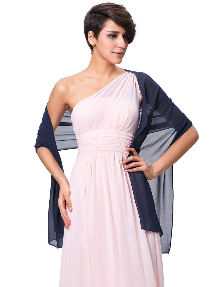 Solid Wedding Shawls Wraps Women&#39;s Evening Dress Scarves Navy Blue