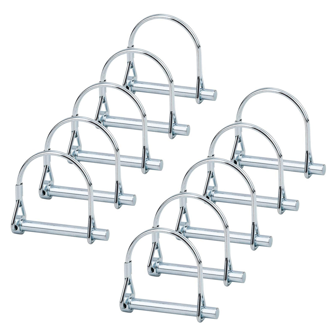 10pcs Wire Lock Pin, 1/4 Heavy Duty Safety Coupler Shaft Locking Pin Hitch Pto Pin Round Loop Wire Lock Trailers Pin for Farm Lawn Garden