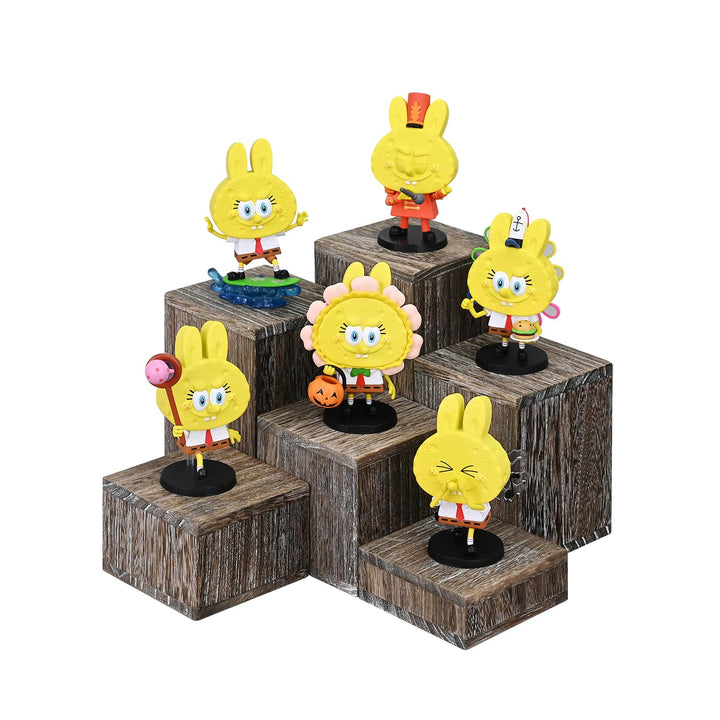 MOOCA Wooden 6 Pcs Square Risers for Display Jewelry an