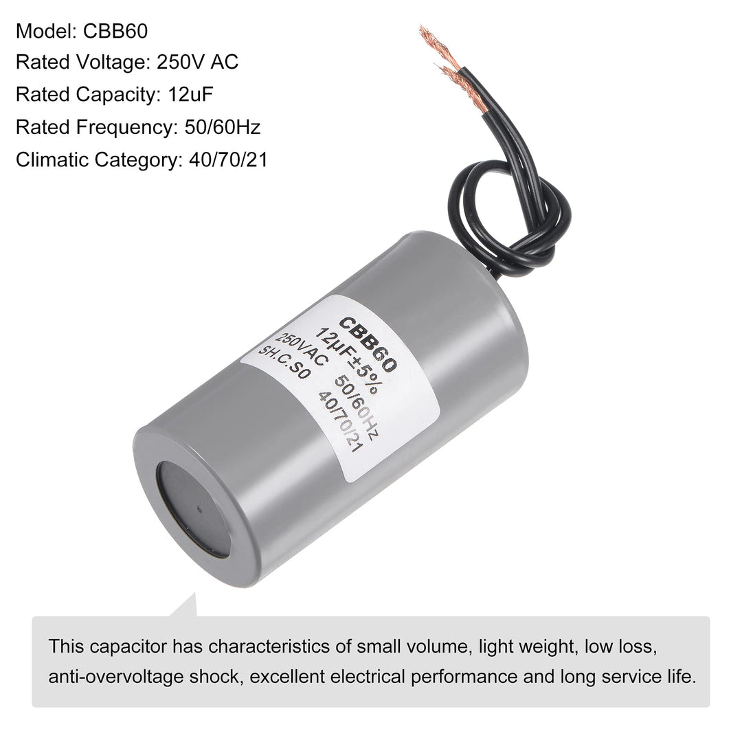 MECCANIXITY CBB60 Run Capacitor 12uF 250V AC 2 Wires 50