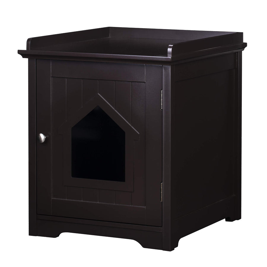 Cat Litter Box Enclosure, Cat House Side Table,Night Stand Pet House, Indoor Cat House, Espresso