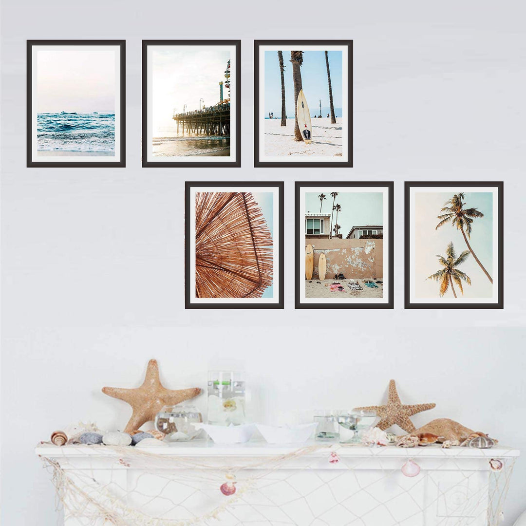 Summer California Scenery Beach Palm Coastal Wall Art P