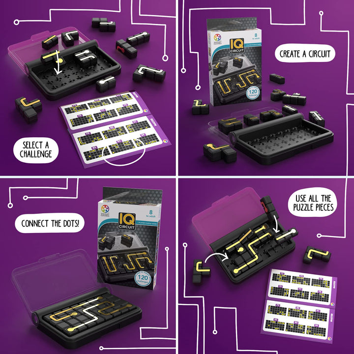 SmartGames IQ Circuit Portable Travel Game with 120 Cha