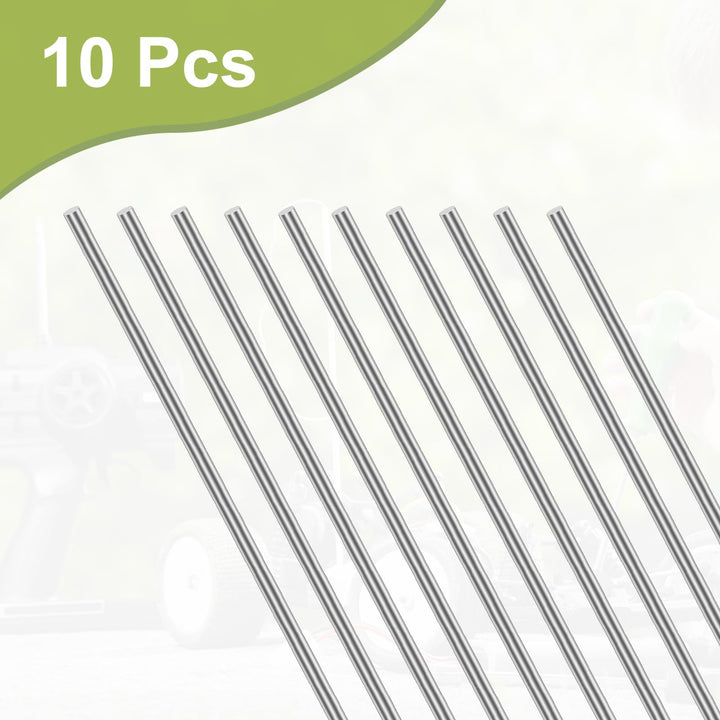 304 Stainless Steel Round Rod 1.5mm x 300mm, 10pcs Metal Solid Shaft Rods Lathe Bar Stock for Industry, Metal Working Hobbies and DIY Craft