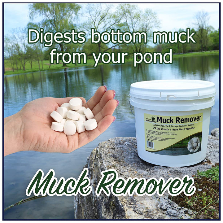 Muck Remover Pellets 10 lb Pond Tablets Treats 2.5 Acres - Pond Sludge Remover, Lake Muck Removal