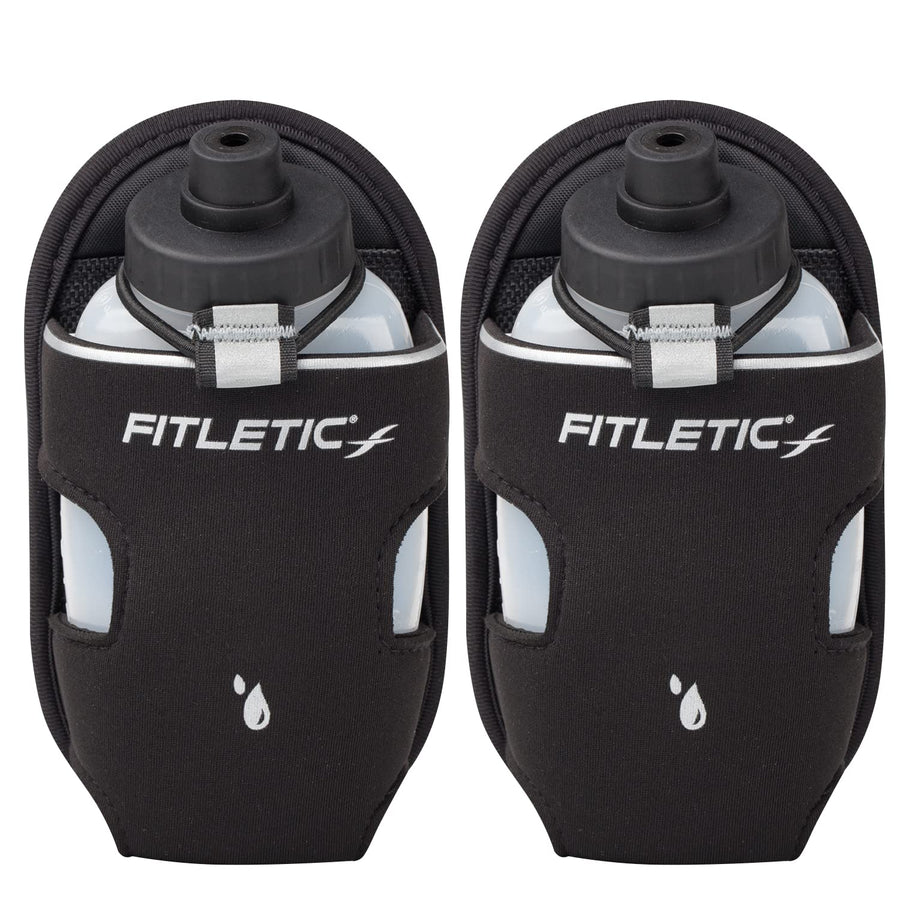 8-ounce Sport Water Bottle with Holster Attachable to Belts. No-Bite Cap Quick Hydration for Daily Running, Marathon, Triathlon, Ironman Race