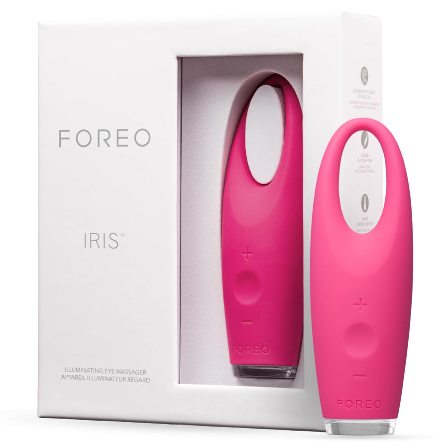 IRIS Eye Massager Dark Circle Remover & Eyebag Remover Eye Depuffer Anti Aging Increases Absorption of Eye Mask Essences| Waterproof 2-year Warranty Magenta