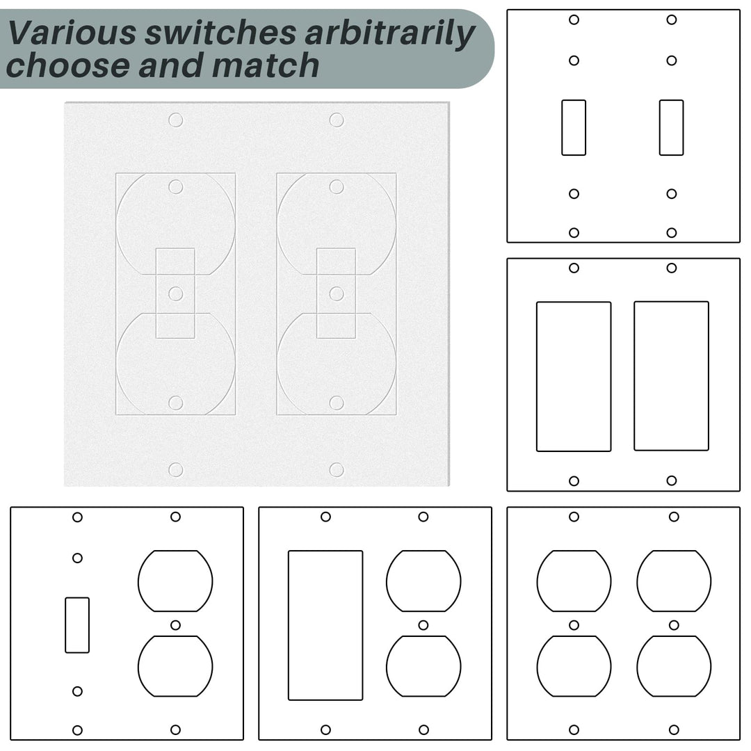 Tondiamo 20 Pcs White Wall Insulation Gasket Rectangle Wall Plate Outlet Sealers Foam Replacement Weatherproof Gasket Sealer Energy Saving for Electrical Outlet Plates Switch Covers