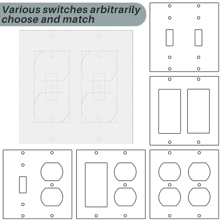 Tondiamo 20 Pcs White Wall Insulation Gasket Rectangle Wall Plate Outlet Sealers Foam Replacement Weatherproof Gasket Sealer Energy Saving for Electrical Outlet Plates Switch Covers